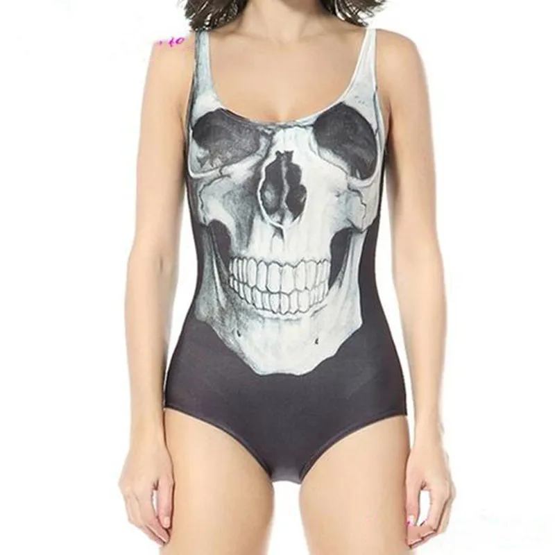 Halloween Cosplay Costumes Women Sexy Summer One Piece Swimsuit Female Bodysuit Skeleton Egyptian pharaoh Printed Party Swimwear