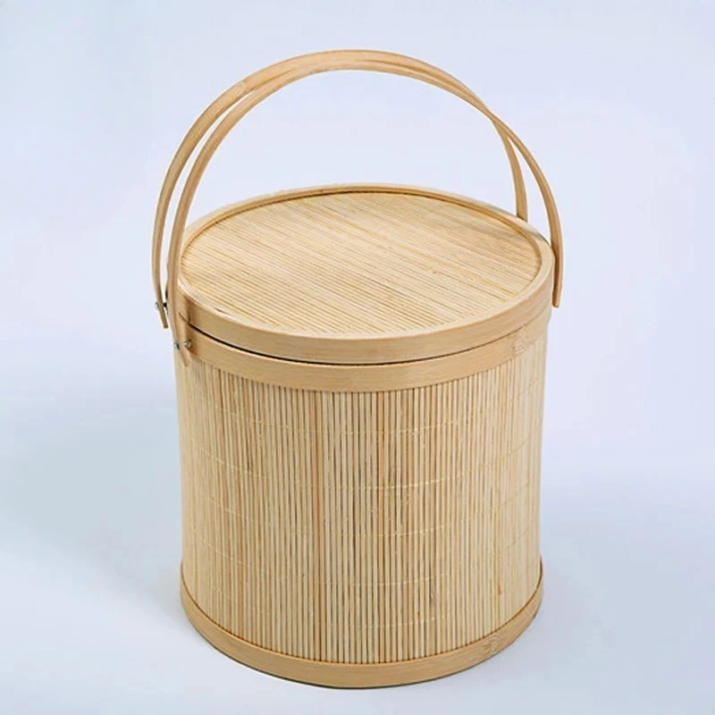 

Плетеная корзина для хранения из натурального бамбука, традиционное ремесло