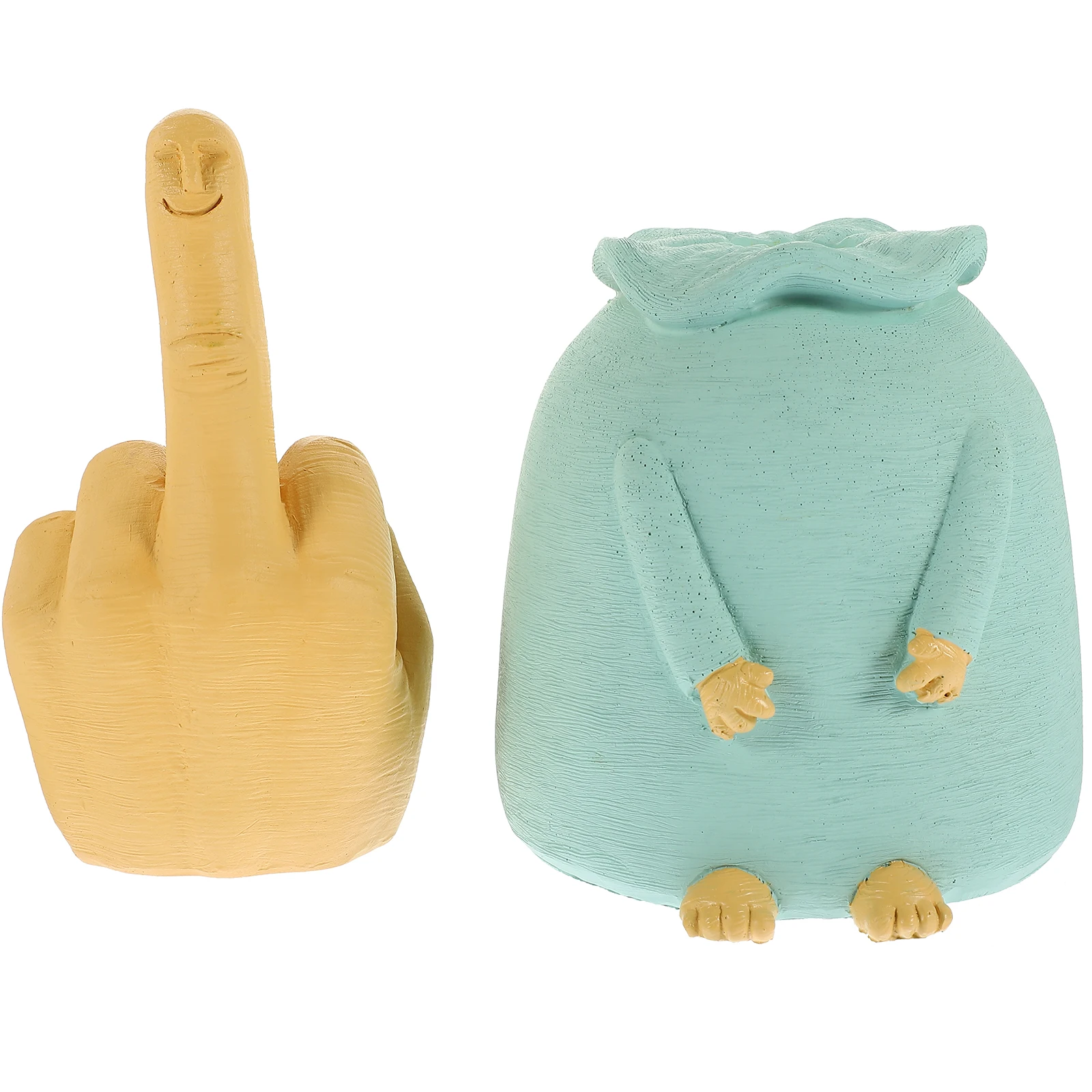 

Finger Statue Adorable Hand Gesture Ornament for Home Desktop Funny Figurine Decorative Figure Resin