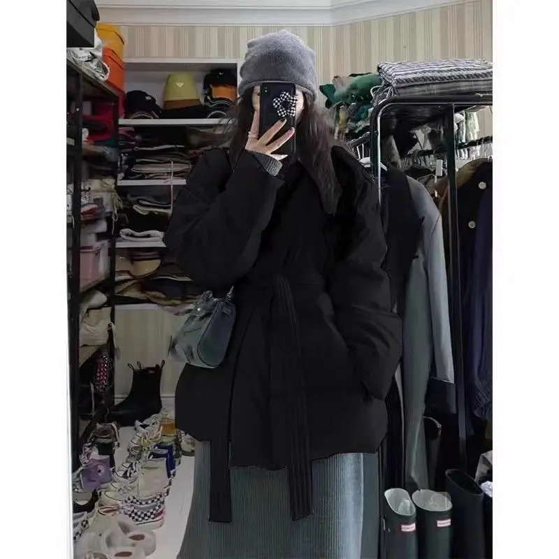 Winter Blue Cotton-padded Jacket Coat Women's Design Thick Bread and Casual Warm Cotton-padded Coat