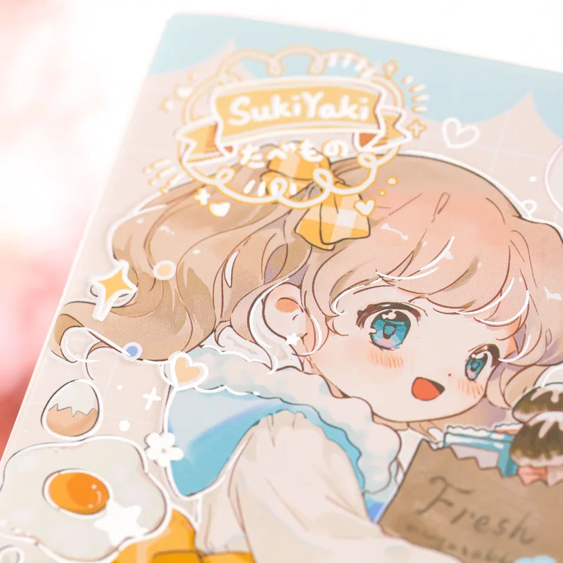 Square Notebook A Little Sweet Cloud Kawaii Girls Cute Cartoon Hand Account Book Diary Journal Jotter with Plastic Cover