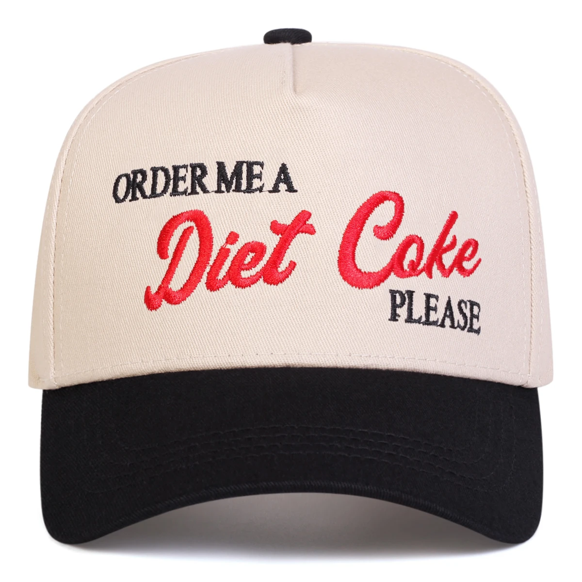 Unisex DIET COKE Baseballkappen mit Buchstabenstickerei, Frühling und Herbst, verstellbare Freizeithüte für den Außenbereich, Sonnenschutzhut, Sportkappe – Detail 2