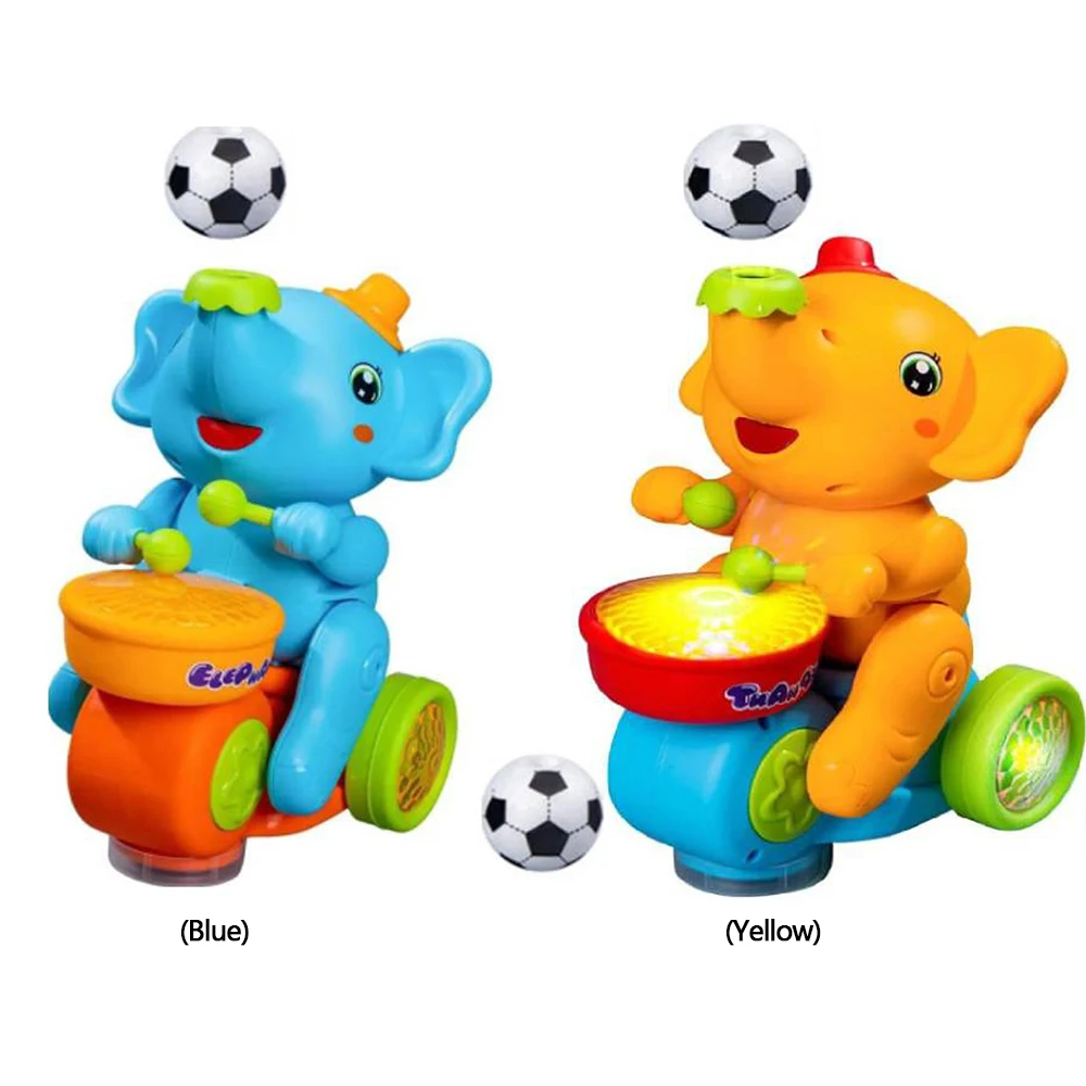 Musical Walking Elephant Toy Elephant Drummer Toy with 2 Levitation Ball Animal Walking Toy Battery Operated for Boys Girls
