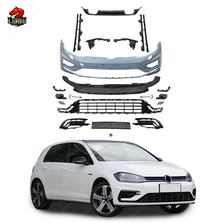 

R Style Front Car Bumpers Grill Rear Diffuser Body Kit for Volkswagen Golf 7.5 Full Set Accessories Bodykit
