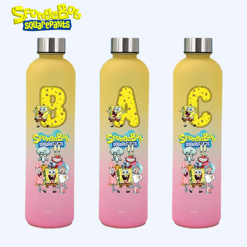 

900ml SpongeBob SquarePants Children Water Bottle Girl Boy Sports Water Cup Portable Colorful Cup Outdoor Travel Drinking Bottle
