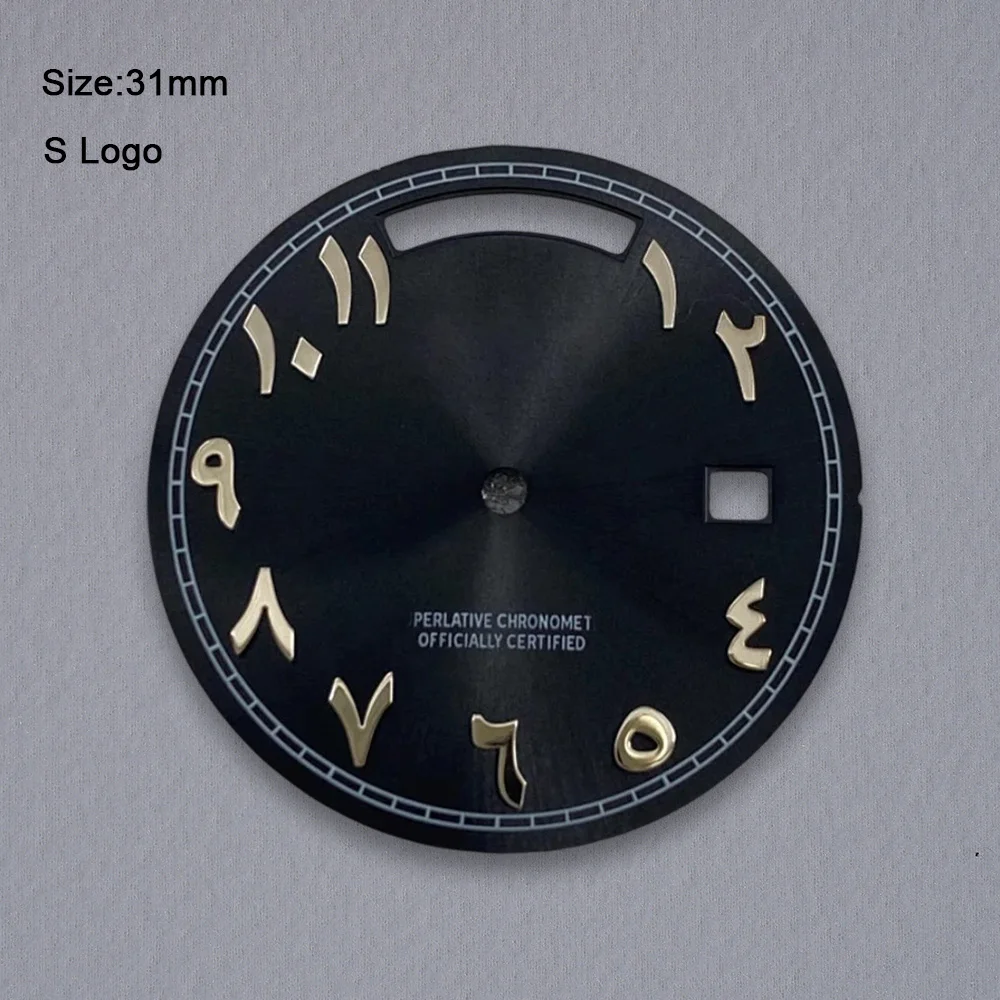 عالية الجودة 31 مللي متر S شعار الطلب اليوم والتاريخ الأرقام العربية أشعة الشمس الهاتفي صالح 8285 ساعة يد تعمل بالحركة تعديل الملحقات