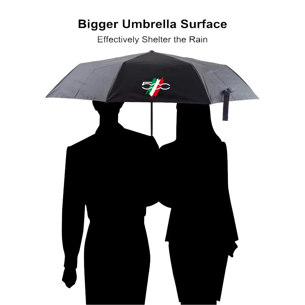 Fully Automatic Compact Folding Fashion Car Logo Umbrella For Fiat 500 L 500 X 500 C 500 E 500L 500S 500X 500C 500E Accessories