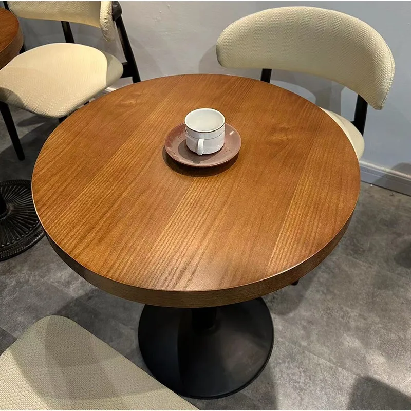 

Nordic designer solid wood Western restaurant tables and chairs Internet celebrity cafe Hong Kong style, tea restaurant