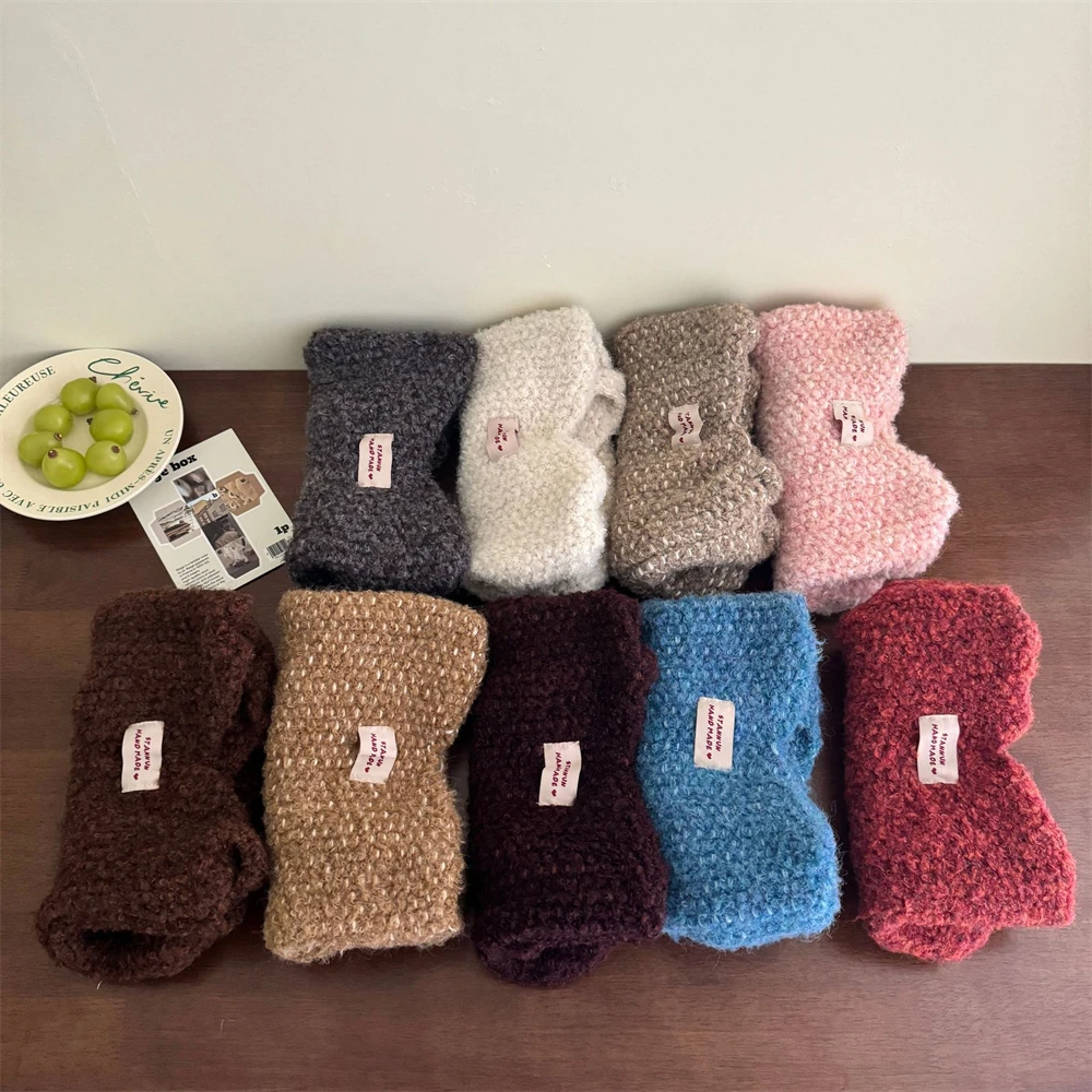 الإناث الشتاء خط مختلط الحياكة حقيبة تسوق سميكة الصوف الموضوع النسيج حقيبة يد المرأة الدوبامين الصدام اللون الكروشيه حمل الحقائب #3