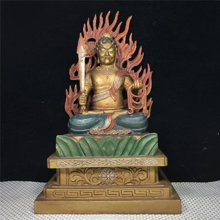Chinese Buddhism Bronze Painting Japan Fudo Myo-o Acalanatha Buddha Statue
