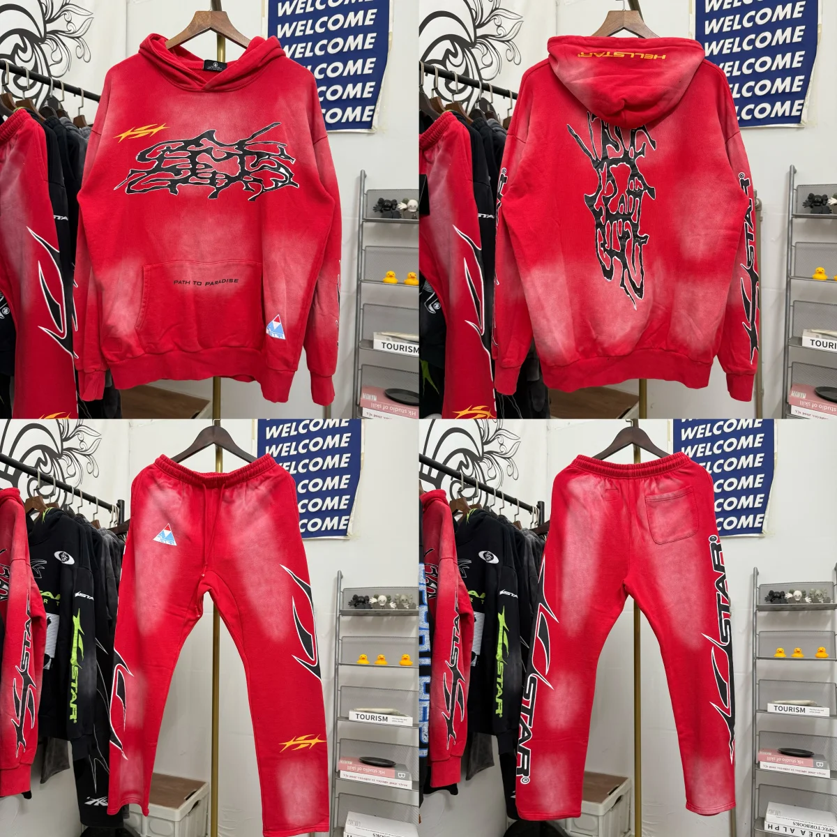 

Мужская свободная повседневная толстовка с капюшоном Waed out American High Street Jaet, пальто с буквенным принтом Hell Star, брендовая хлопковая полиэстеровая толстовка