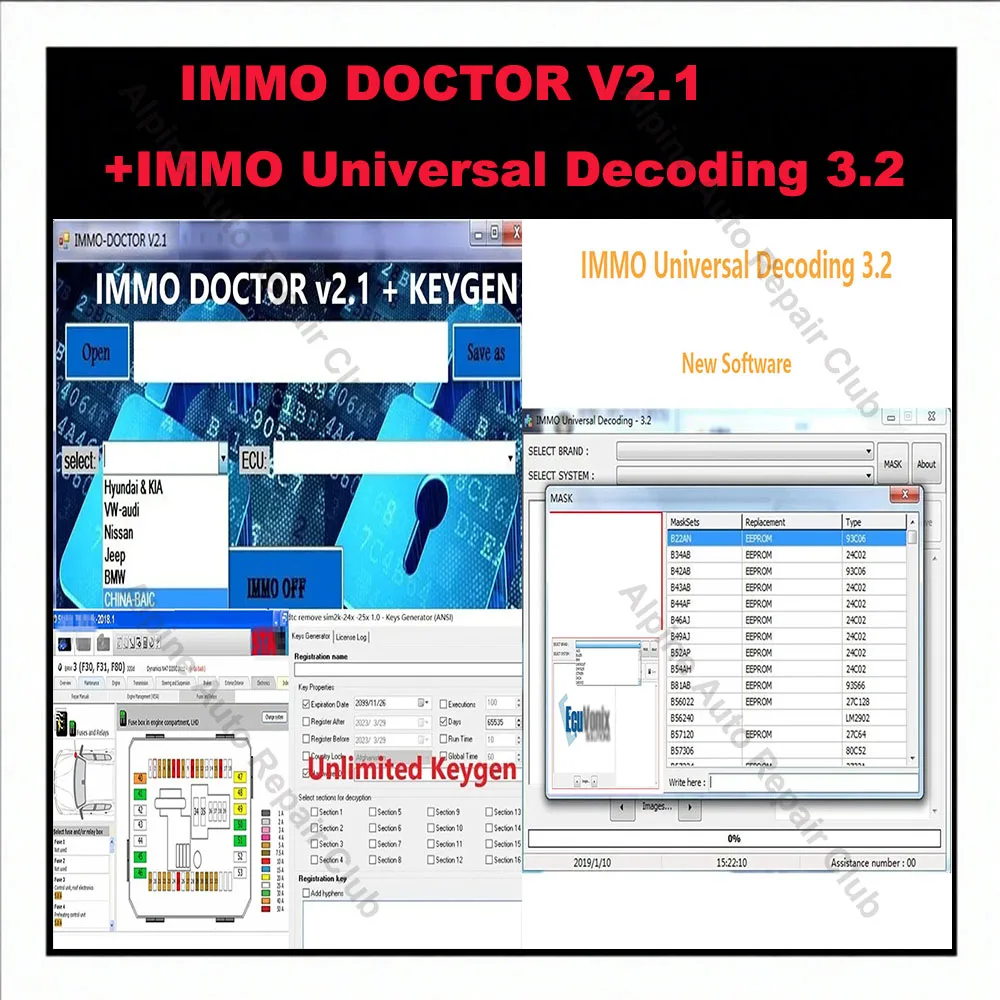 

IMMO DOCTOR V2.1 With Unlimited KEYGEN MULTI BRAND Immo Off Software ECU Chip Tuning + IMMO Universal Decoding 3.2 with Keygen