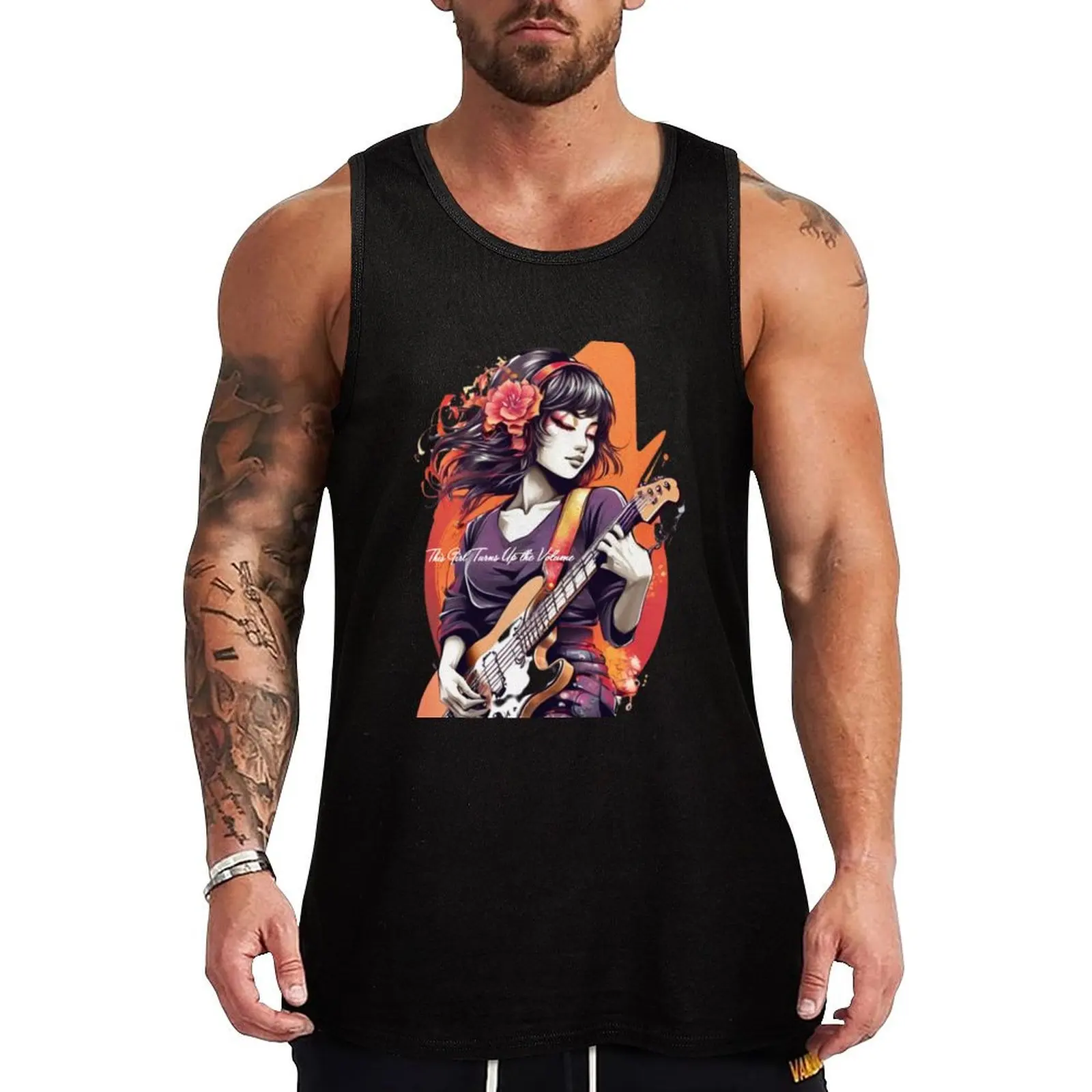 

Girl Strums Her Dreams Tank Top Men's tops Japanese t-shirt man sexycostume