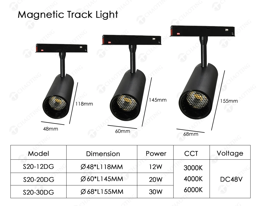 Teto 48v 20mm recesso superfície montado sistema de iluminação do trilho inteligente tuya 48v 12w 20w 30w cob conduziu luzes magnéticas do ponto da trilha