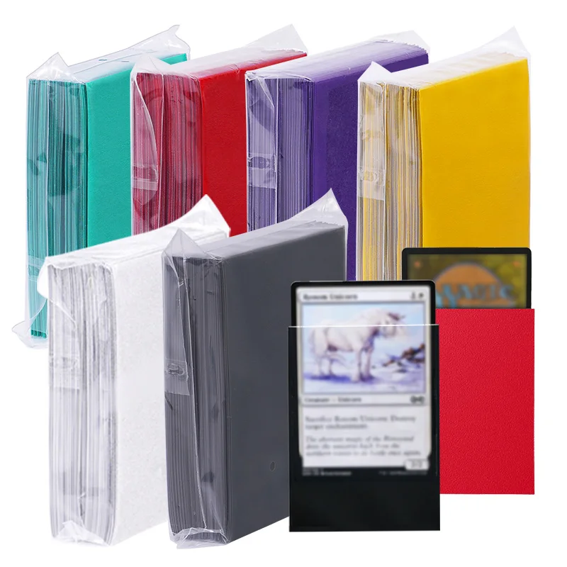 600 قطعة من حافظات البطاقات، أكمام بطاقات التداول المزدوجة غير اللامعة متعددة الألوان مع ظهر غير شفاف وحاجز ناعم، لـ CCG وTCG وبطاقات الألعاب #1