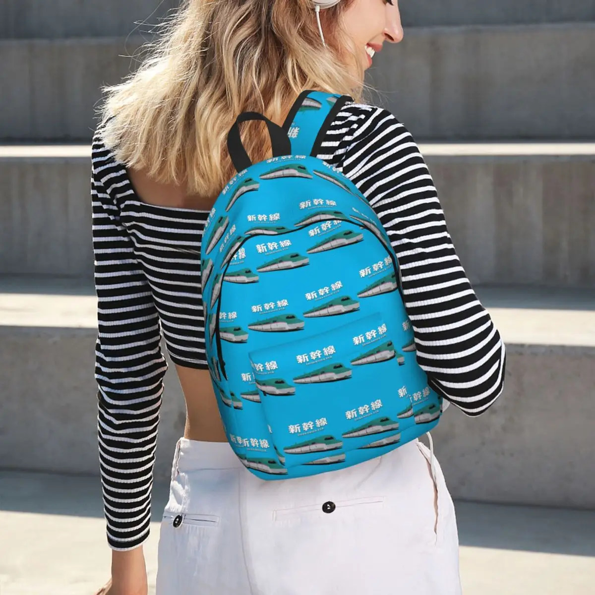 Japanese Shinkansen Bullet Trains Student Backpack School Bag Hiking Travel Daypack for Men Women Bookbag Shoulder Bags