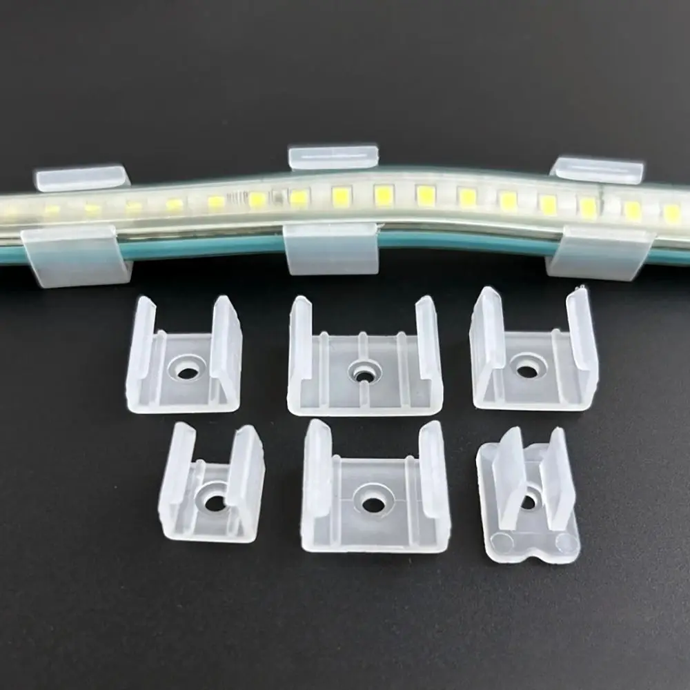 100Pcs 220V Flexible COB LED Strip Fixed Clips Lamp Holder Fitting Plastic Light Mounting Buckle 8-20mm 5050/5730/2835