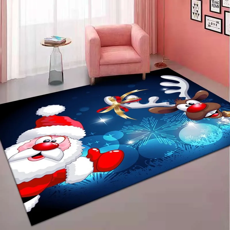 European and American Style Christmas Carpet Living Room Red Carpet Home Festive Holiday Decoration Christmas Non-slip Mat