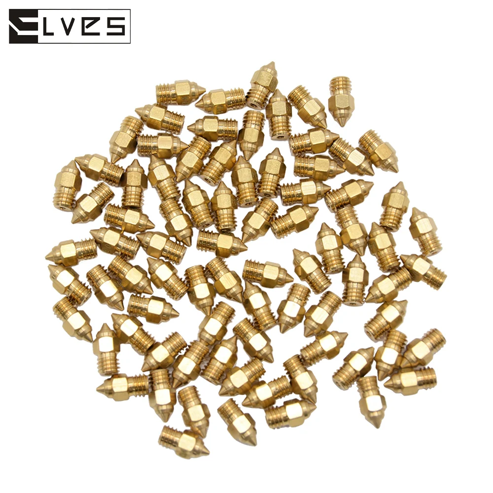 Elves 1.75mm/m6 rosca 0.2 ~ 1.2mm kit de bocal de bronze para CR-6 se/end-3 série/end-5 série/CR-10 impressora 3d cabeça de impressão de extremidade quente