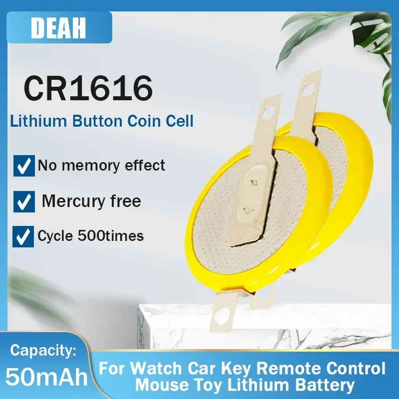 2-20pcs CR1616 CR 1616 3V 50mAh Lithium Battery With 180 Degree Welding Foot For Toy Alarm Clock Watch Calculators Button Cells