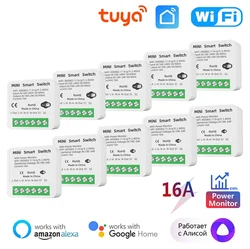 16A Tuya WiFi Smart Switch 2-way Control with Energy Monitor Switch Mini Smart Breaker Smart Life Control  Alexa Via Google Home