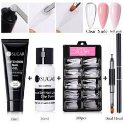 UR SUGAR 15ml Nail Extension Gel Set Acrylic Quick Building Hard Gel For Finger Prolong Form Tips Manicure Extension Tool Kits