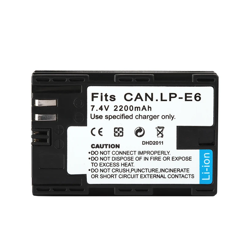 LP-E6 LP E6 2200mah Battery For Canon EOS 6D 7D 80D 5DS R 5D Mark II 5D Mark III EOS 5DS R LPE6 Rechargeable Batteries