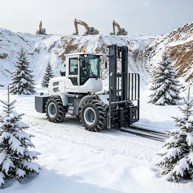 Off-road forklift 4.5Ton Diesel 4x4 Rough Terrain All Terrain Forklift Mountain Rural Road Cargo Forklift For Sale