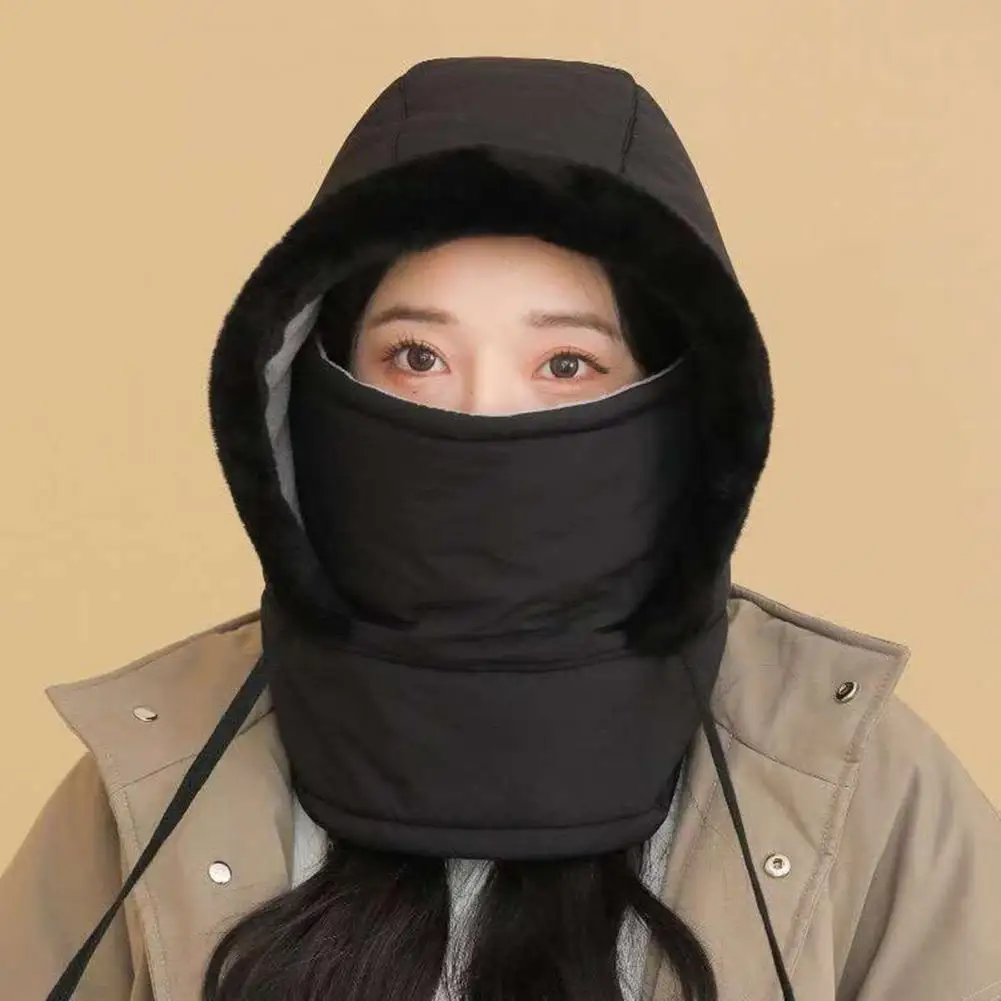 Riding Hat Windproof Winter Face Guard With Breathable Nose Mouth Warm Velvet Lining 360 Degree Coverage Skiing Neck Gaiter