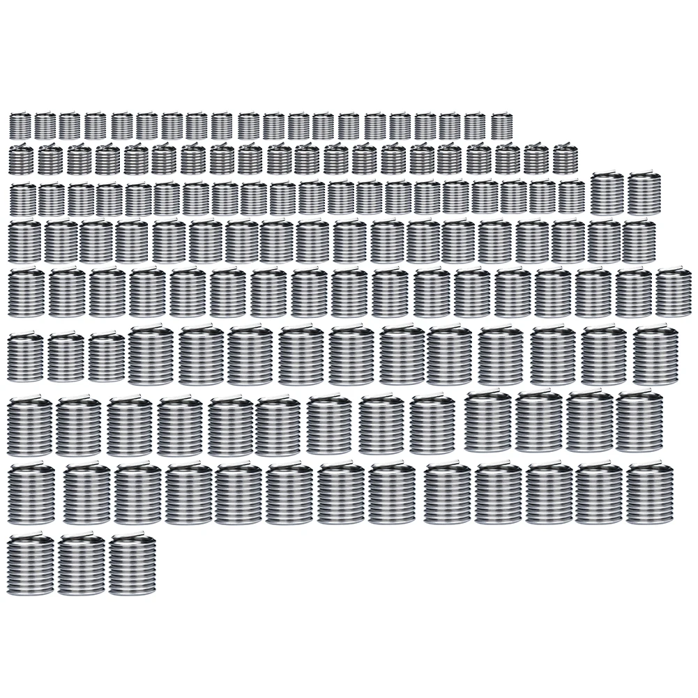 

140pcs Silver M3-M12 Thread Repair Insert Kit Threading Tools For Drilling Machine Stainless Steel Spiral Hardware Repair Tools