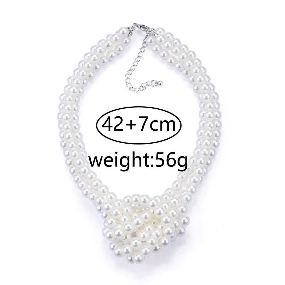 2025 New Fashion Multilayer Black White Imitation Pearls Beads Choker Necklace Women Indian Statement Large Collar Necklace