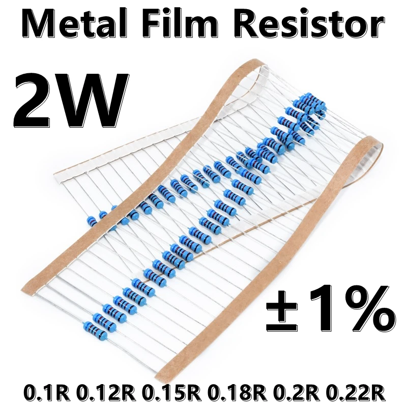 精密金属皮膜抵抗器,5色リング,1%,0.1r,0.12r,0.15r,0.18r,0.2r,0.22r,2w,20個