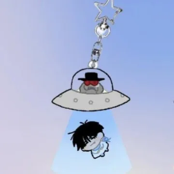 5.5 سنتيمتر الغريبة المرحلة UFO سلسلة ACG قلادة Mizi سلسلة مفاتيح مصنوعة من الأكريليك سوا ملحق حتى حلقة رئيسية إيفان الشكل لعبة هيونا الطرفية لوكا
