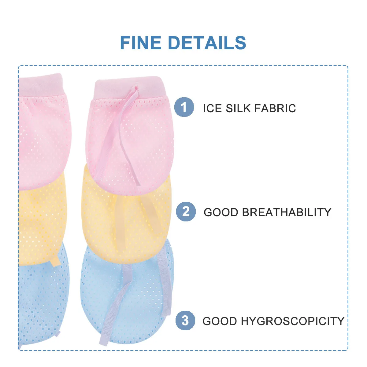 

6Pcs Baby Anti Scratch Gloves Newborn Mittens Breathable Ice Silk Cotton Soft Hands Protectors Newborn Gloves Baby Mittens