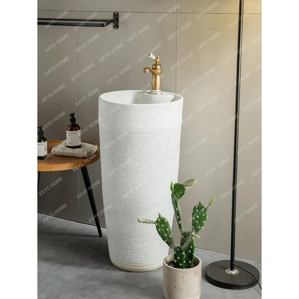 Column Basin Sink Outdoor Wash Basin  Pedestal Basin Integrated Floor-Standing Column Washbasin Vertical Inter-Platform Basin