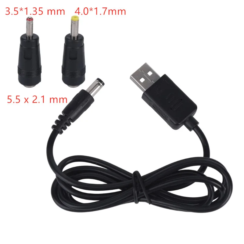 12V USB To DC 5.5 x 2.1 mm 4.0*1.7mm 3.5*1.35 mm Power Cord Converter Adapter for Router Mini Fan Speaker LED Light