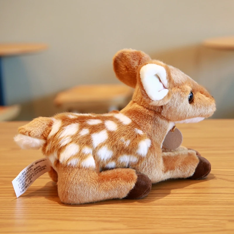 Plush Deer for Doll Sika Deer Animal Model Plush Toy Party Supplies Portable Bright Color Table Game for Creative Baby