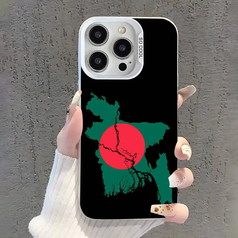 Custodia per telefono con bandiera per passaporto Bangladesh per iPhone 17,16,15,14,13,12,11,Pro,XS,Max,Plus,Mini,SE Cover antiurto opaca bianca caramella