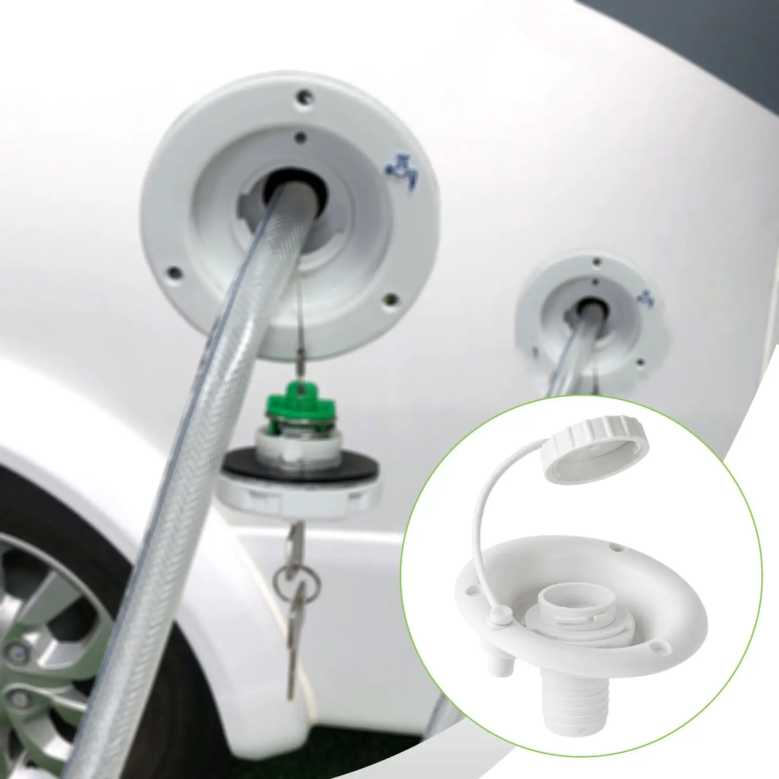 RV Gravity Water Fill Hatch Inlet Premium PP Durable Vent Hole Motorhome Tank Spare Parts Easy Install for Trailer