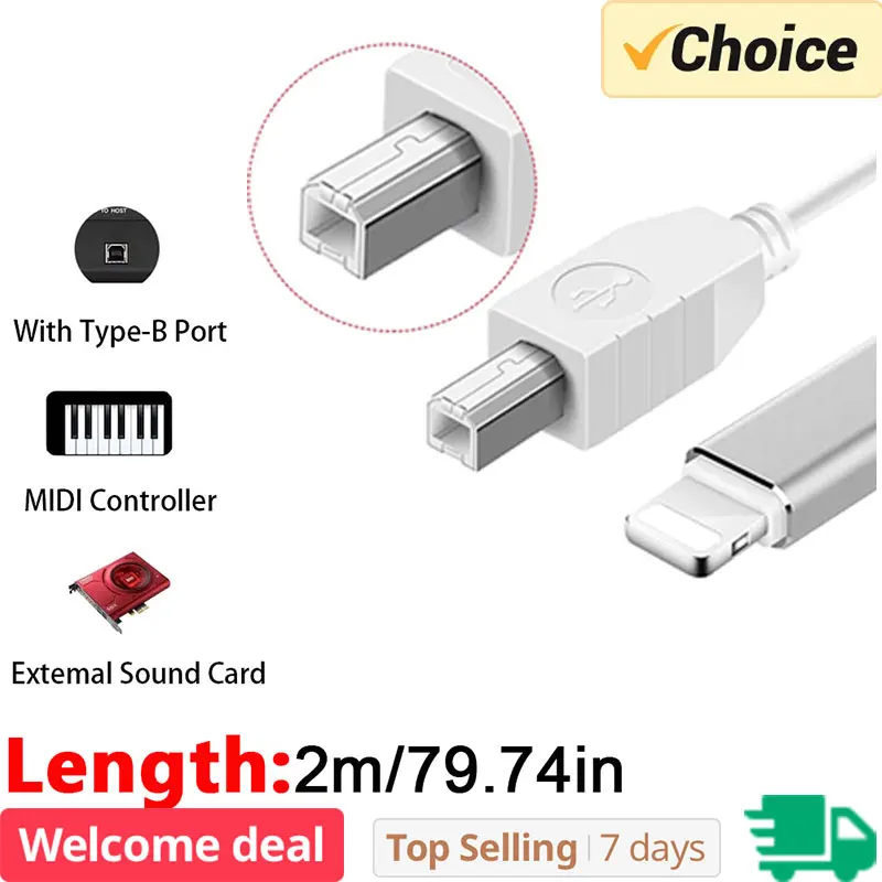 MIDI USB B do iPhone iPad IOS Interfejs OTG Kabel do transmisji danych do elektronicznego pianina Bęben Elektryczne pianino Złącze klawiatury MIDI