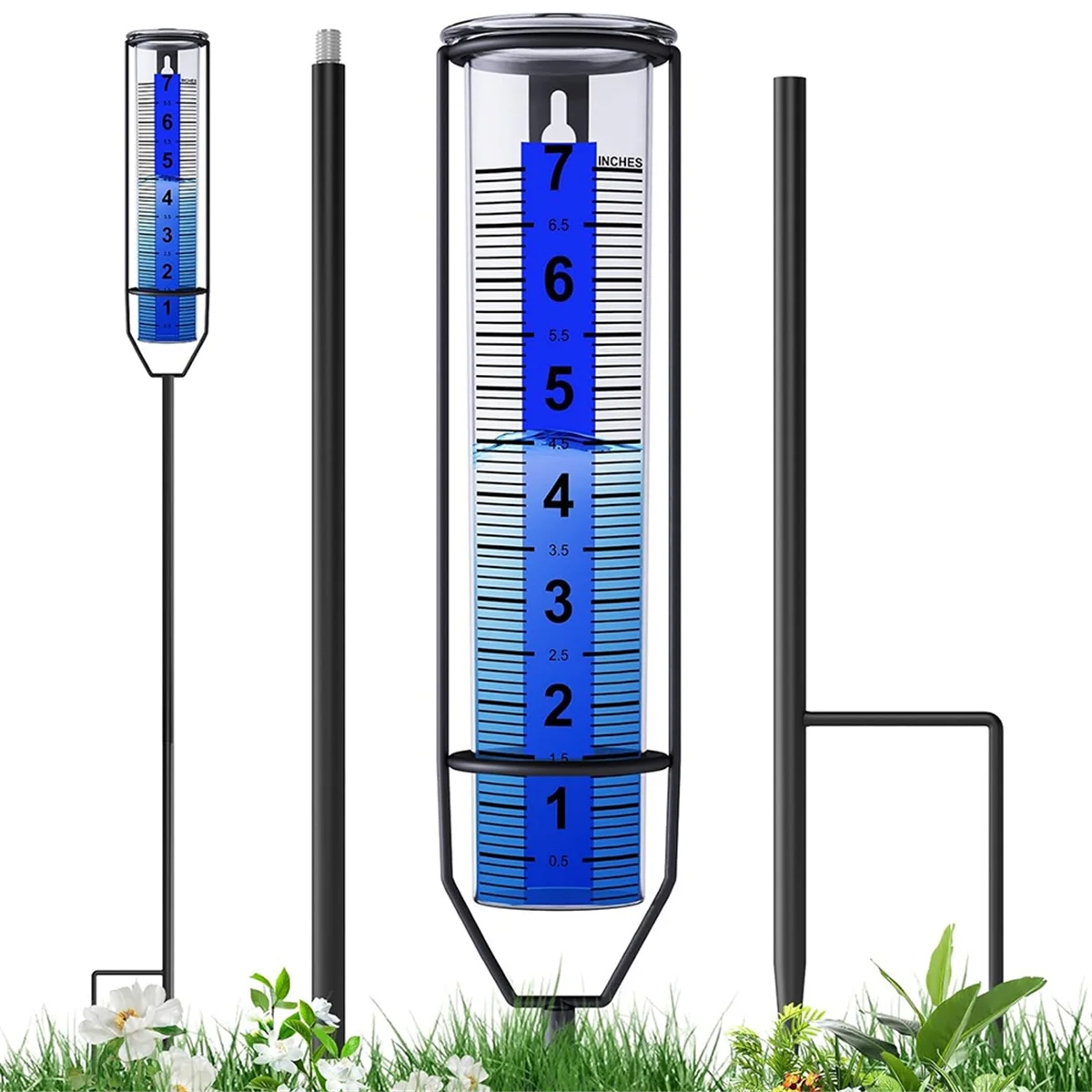 A22I Upgraded Rain Gauge, Freeze Proof Rain Gauge Outdoor Best Rated, Large Clear Numbers Rain Gauges for Yards with Stake