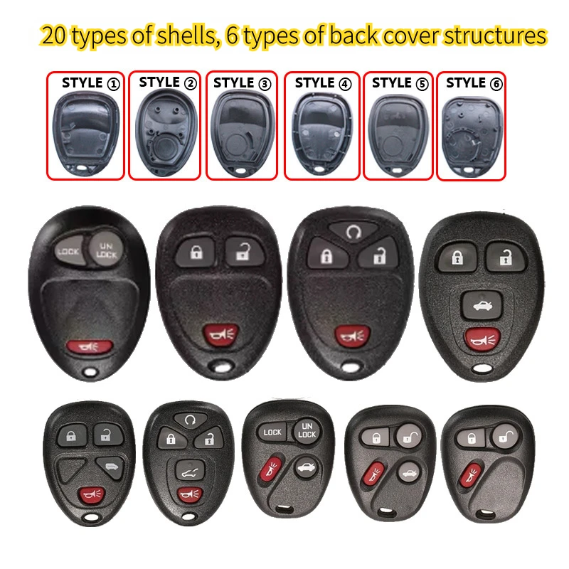 Car Key Housing Case Shell for Chevrolet/Buick Colorado Canyon Gmc H3 Terraza for Cadillac Tahoe Traverse Acadia Yukon Saturn