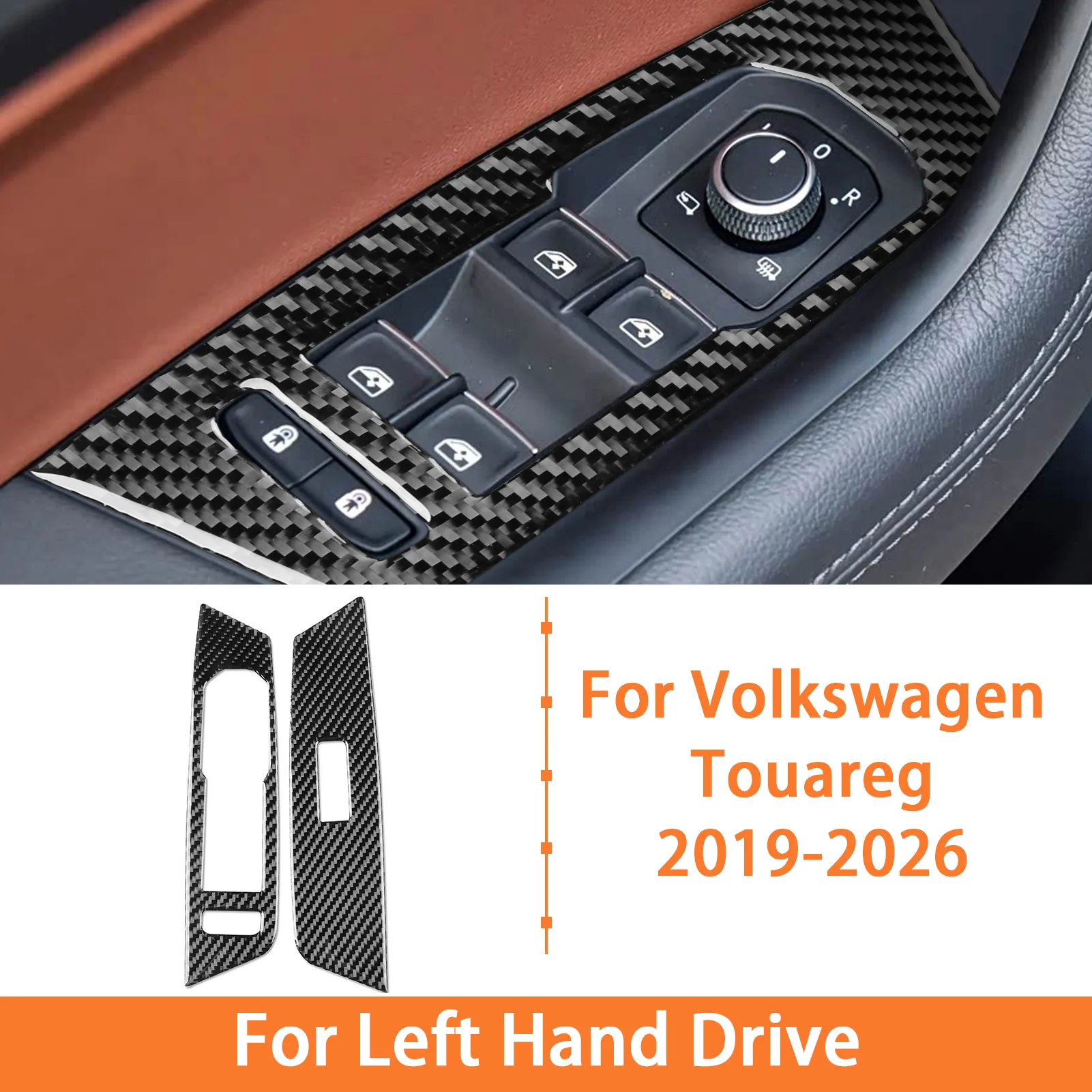 Voor Volkswagen Touareg 2019-2026 Carbon Fiber Interieur Accessoire Stickers Dashboard Ventilatieopeningen Center Console Versnellingspookpaneel