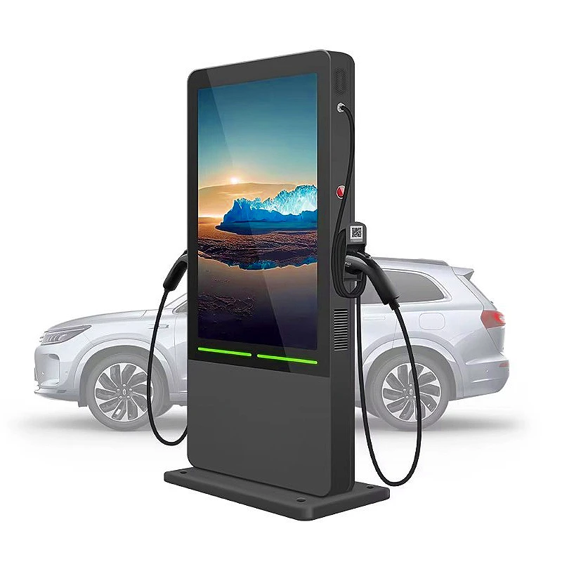 Commercial 44KW Type2 OCPP EV Car AC Fast Charger Pile Electric Vehicle Charging Station with Advertising Screen Hot Sale Price