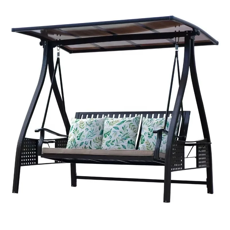 

Высококачественные плетеные качели из ротанга с навесом для сада, пляжа, террасы, алюминиевые подвесные качели-комплект