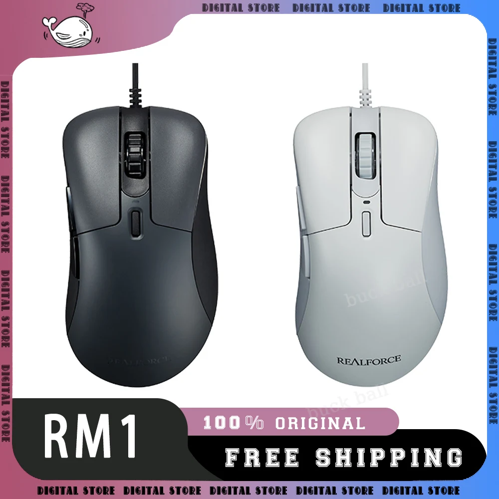 

REALFORCE RM1 Static Capacitor Mouse PMW3360 12000DPI Office Mose 6 Keys Lightweight Durable Mouse For Pc Laptop Mac Accessory