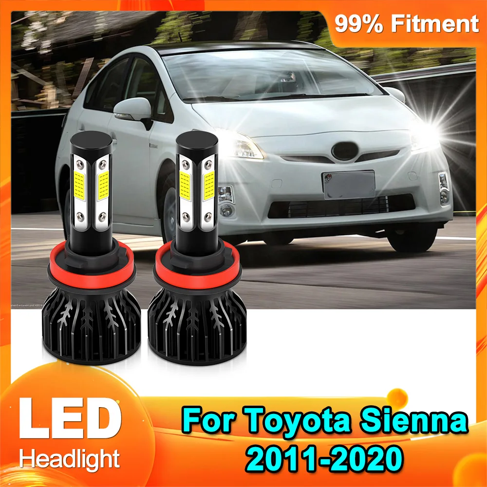 

2 шт. автомобильные светодиодные фары 6000K белые чипы COB 20000LM ближнего света супер яркие для Toyota Sienna 2011-2020 Plug and Play