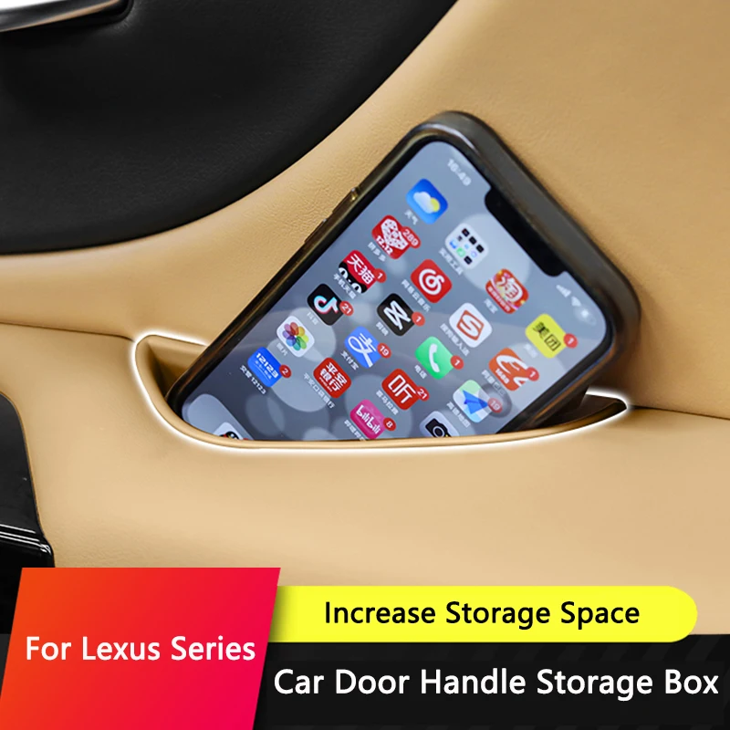 QHCP Car Door Storage Box Door Handle Storage Organizer TPE Door Tray Fits For Lexus ES 18-24 RX 2023 NX 22-24 RZ 23-24 RX 16-22