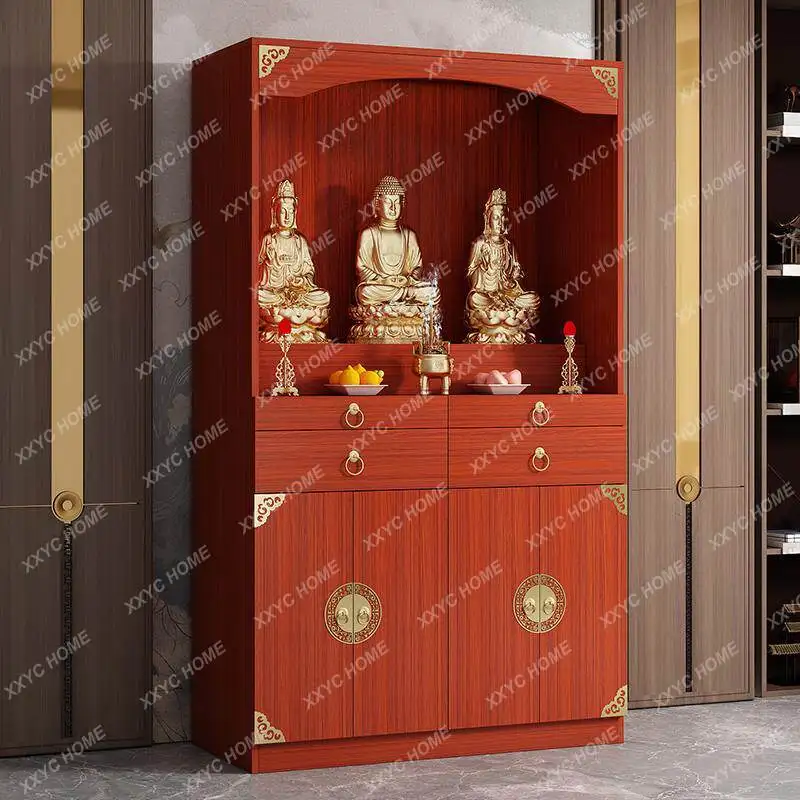 Solid wood Buddhist platform Buddhist niche vertical cabinet serving table Buddhist cabinet household offering cabinet