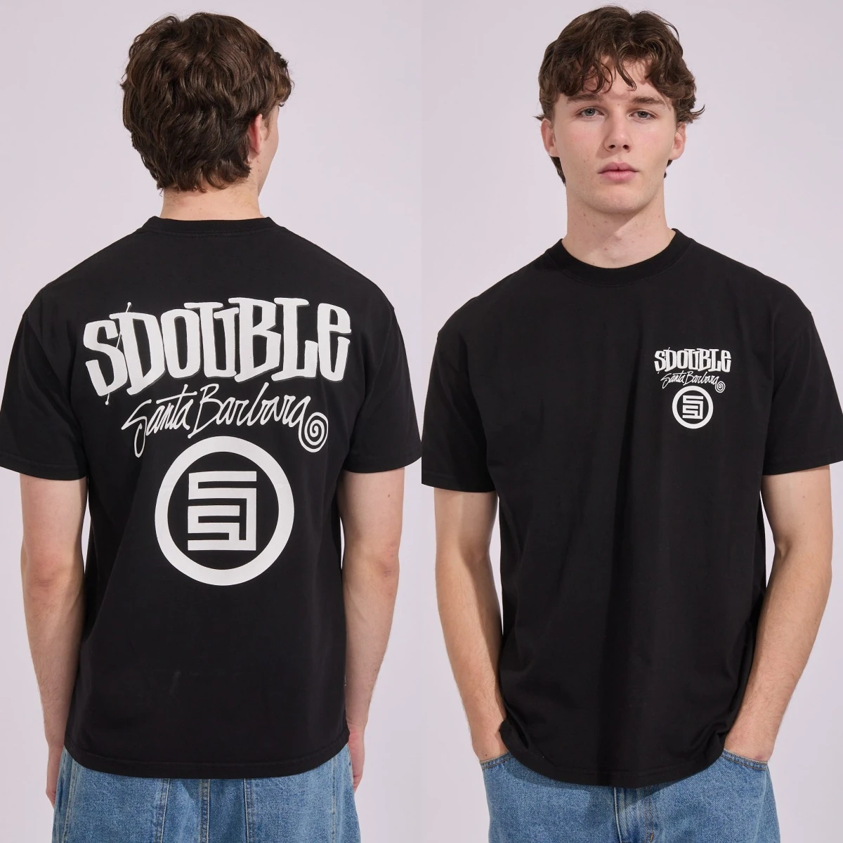 Combo Platter DOUBLE Skateboard Surfing Street Trend Brand T-Shirt Cotton Graphic Tee Men Women Summer Streetwear